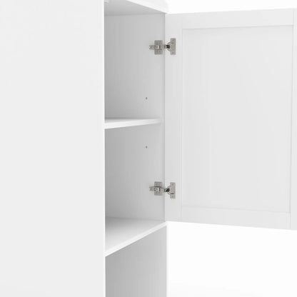 67" Tall Bathroom Storage Cabinet, Narrow with Laundry Basket, White Bathroom Cabinets at Gallery Canada