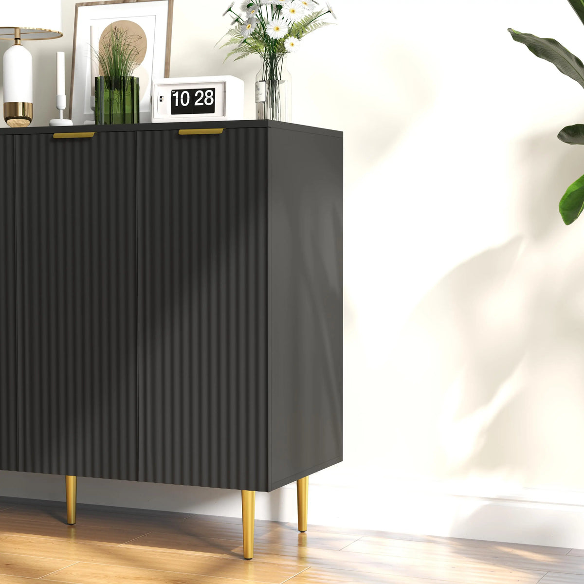 Modern Kitchen Cabinet, Sideboard with Adjustable Shelves, Black Bar Cabinets at Gallery Canada