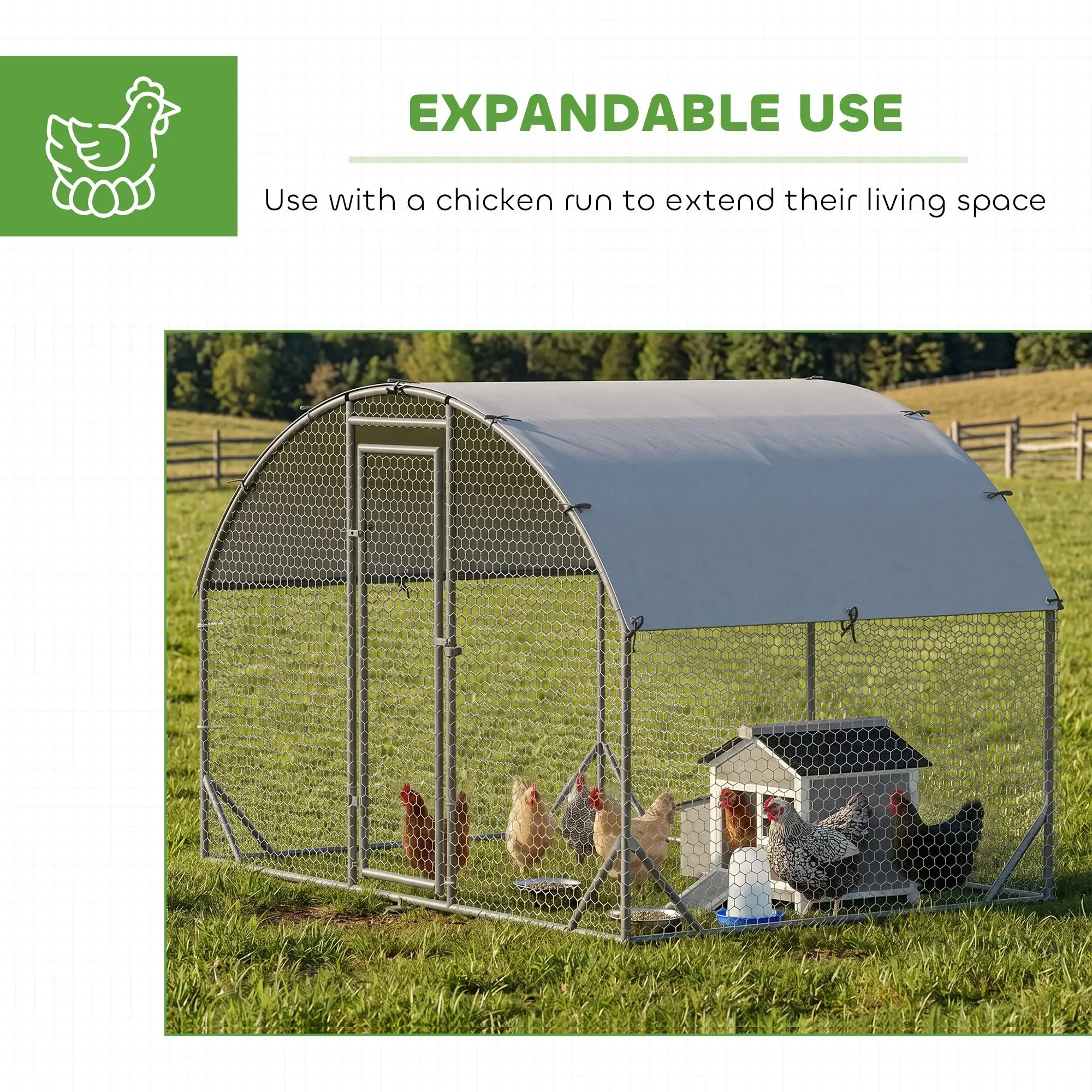 Wooden Chicken Coop With Nesting Box, Pull-Out Metal Tray, 36