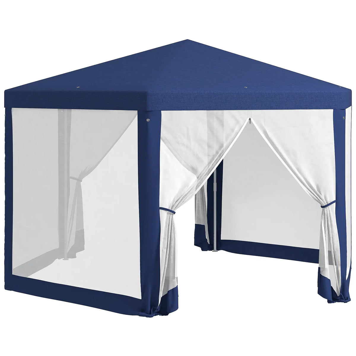 Hexagon Party Tent, Patio Gazebo with Netting, Blue Canopy Tents at Gallery Canada