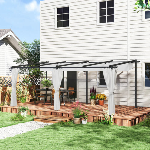 10' x 20' Metal Retractable Pergola Canopy With Sidewalls, Outdoor Gazebo UPF30+ Sun Shade Shelter