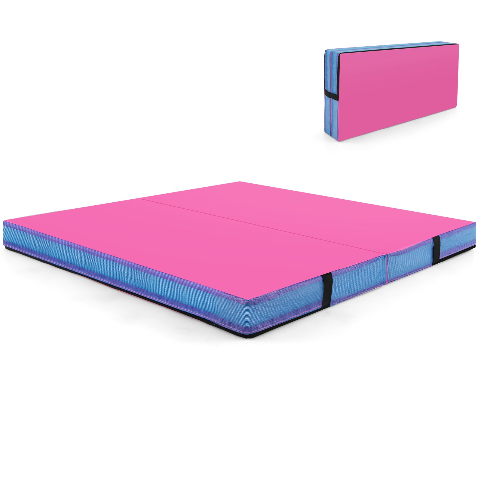 4ft x 4ft x 4in Bi-Folding Gymnastic Mat, Pink Yoga & Gym Mats Pink at Gallery Canada