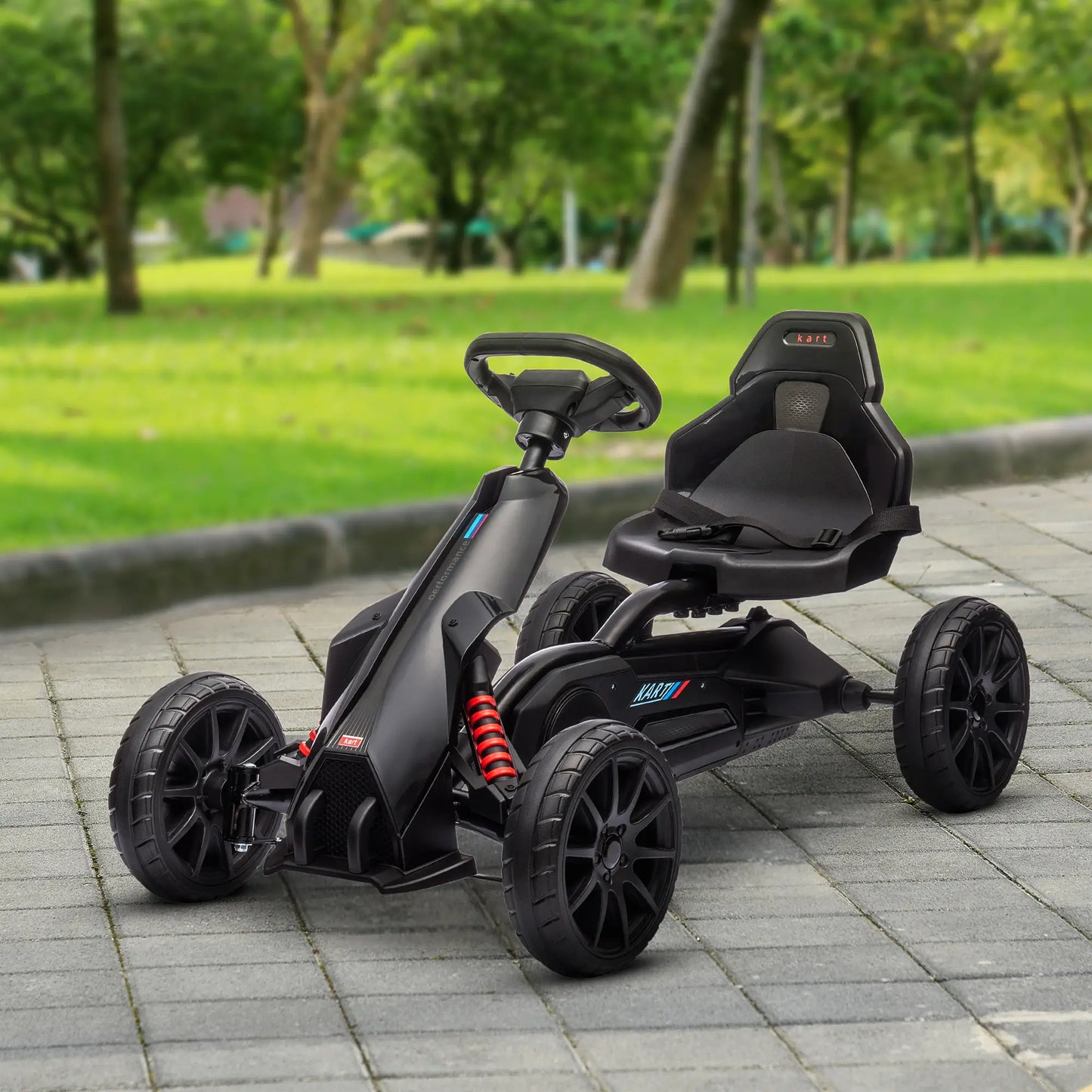 Adjustable Seat Go Kart, Forward Backward Handbrake, Shock Absorption, Black Pedal Go Karts for Kids at Gallery Canada