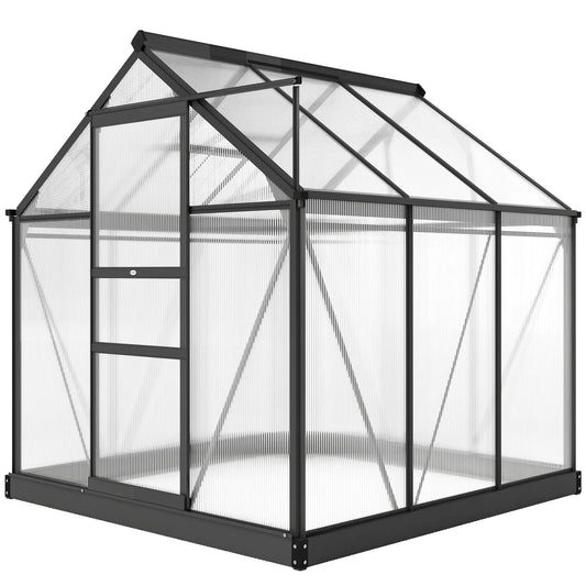 Greenhouse Kit, PC Board with Sliding Door, 6.2' x 6.3' x 6.6', Grey Walk In Greenhouses Grey, Clear at Gallery Canada