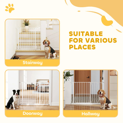 30"-45" Easy Install Pet Gate with Door, Double Lock, Extra Wide, White Houses, Kennels & Pens at Gallery Canada