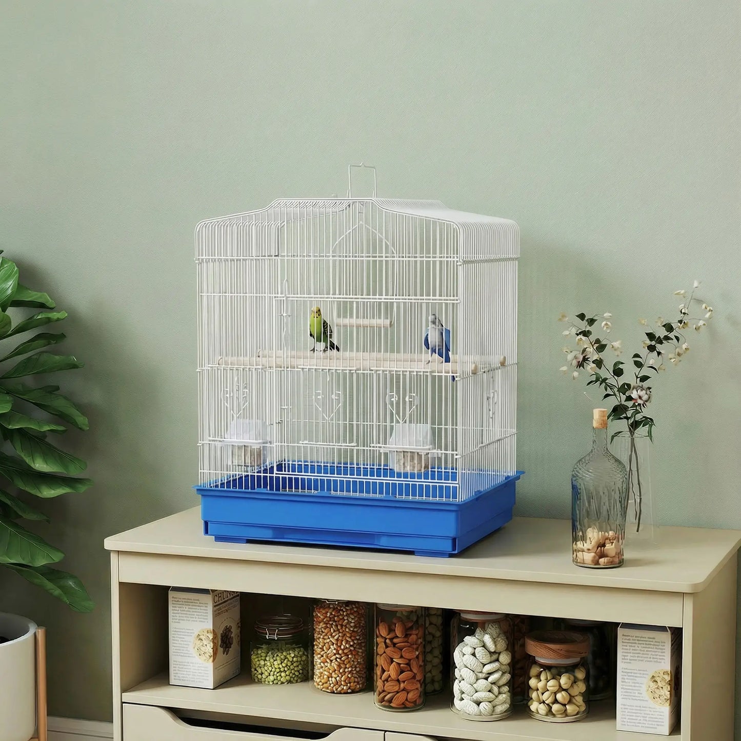 23" Bird Cage for Finches Canaries, with Doors Perches, Blue Bird Cages at Gallery Canada