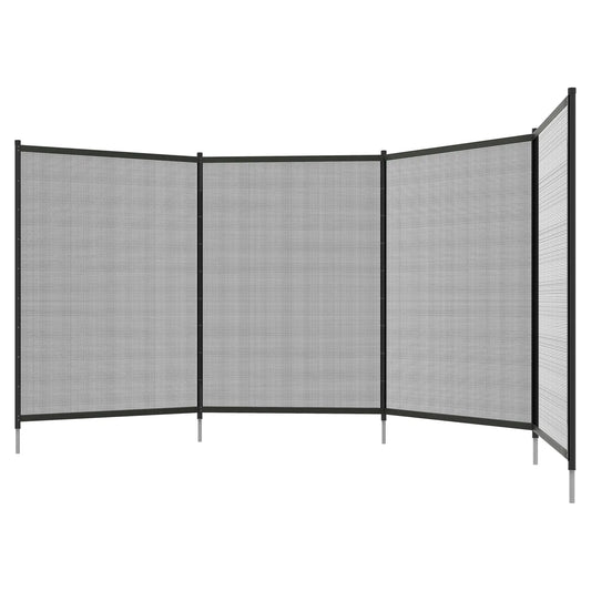 4 Panel Swimming Pool Fence, Aluminum Rustproof, 4' x 12', Black Garden Fences Black at Gallery Canada