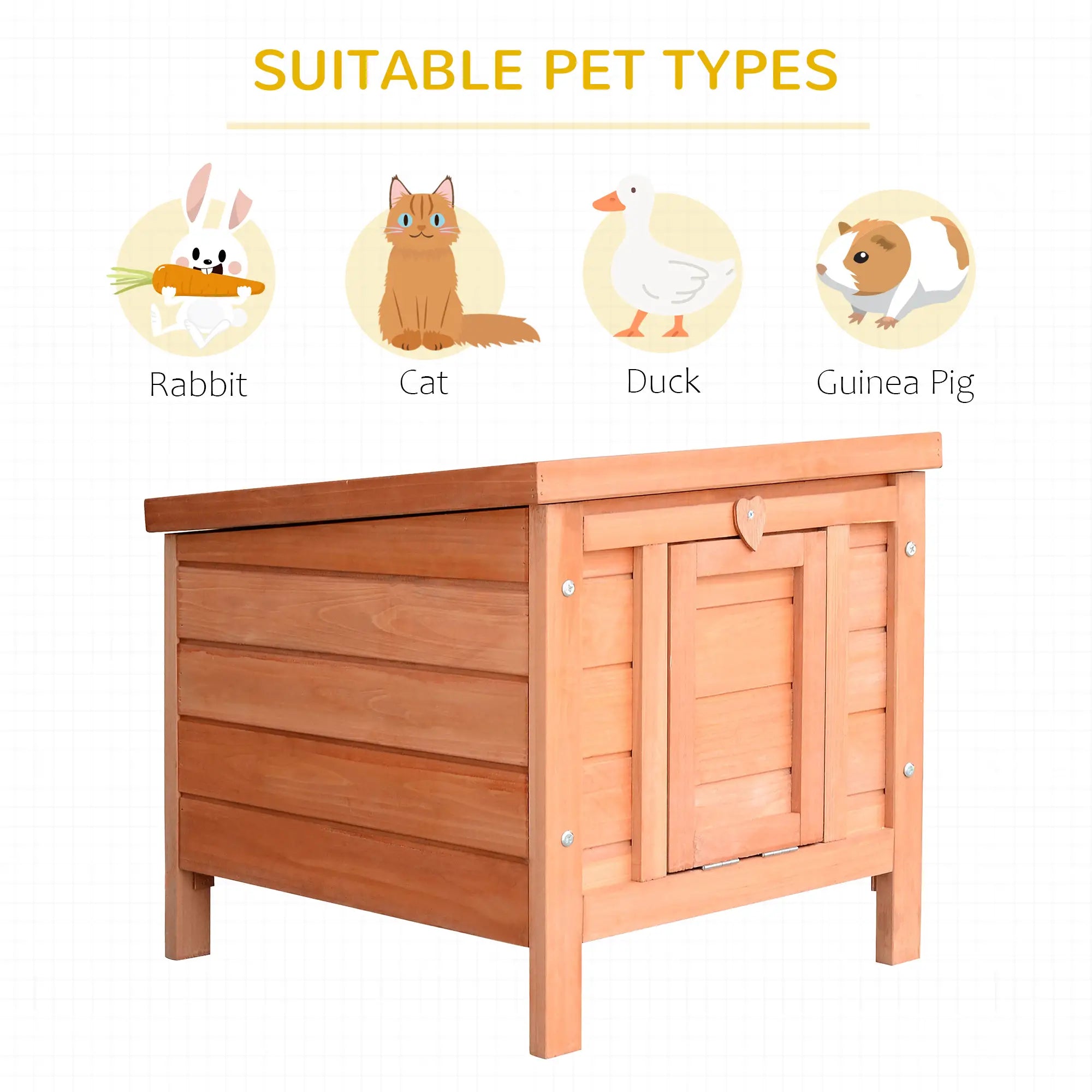Wooden Rabbit Hutch, Bunny Cage, Outdoor Cat House, 20