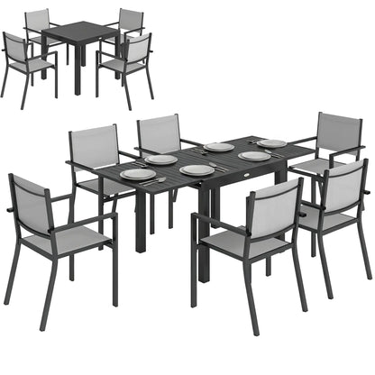 7-Piece Outdoor Dining Set, Aluminum Patio Table And Chairs For 6 Outdoor Dining Sets at Gallery Canada