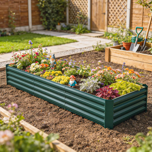 8 x 2.6 x 1.5ft Galvanized Raised Garden Bed, Outdoor Planter Box, Green