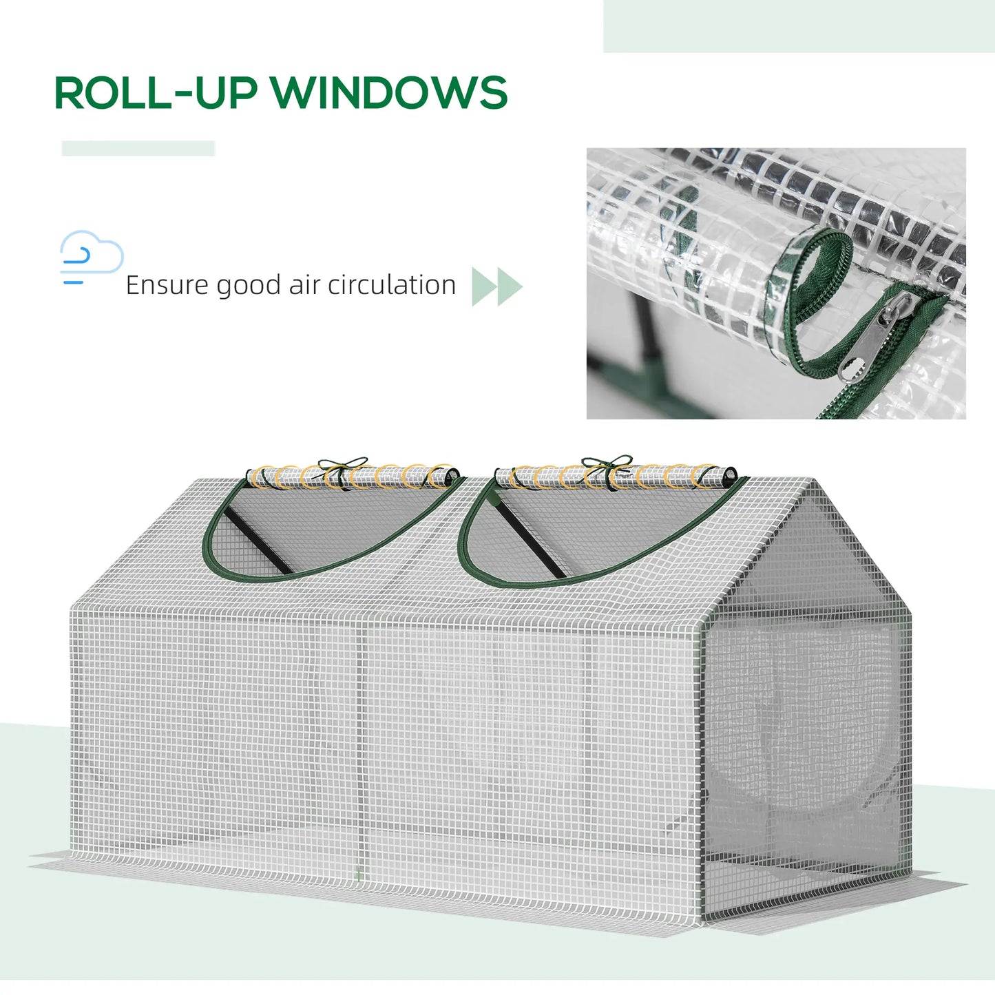 47" x 24" x 24" Mini Tunnel Greenhouse, Steel Frame, PE Cover, White Mini Greenhouses at Gallery Canada