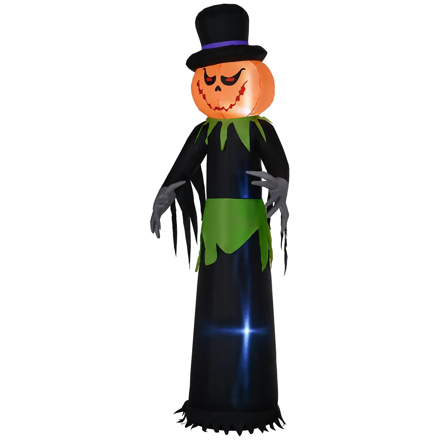 8ft Inflatable Pumpkin Head Ghost, Hat, LED Lights, Yard Decoration Halloween Decorations Black at Gallery Canada