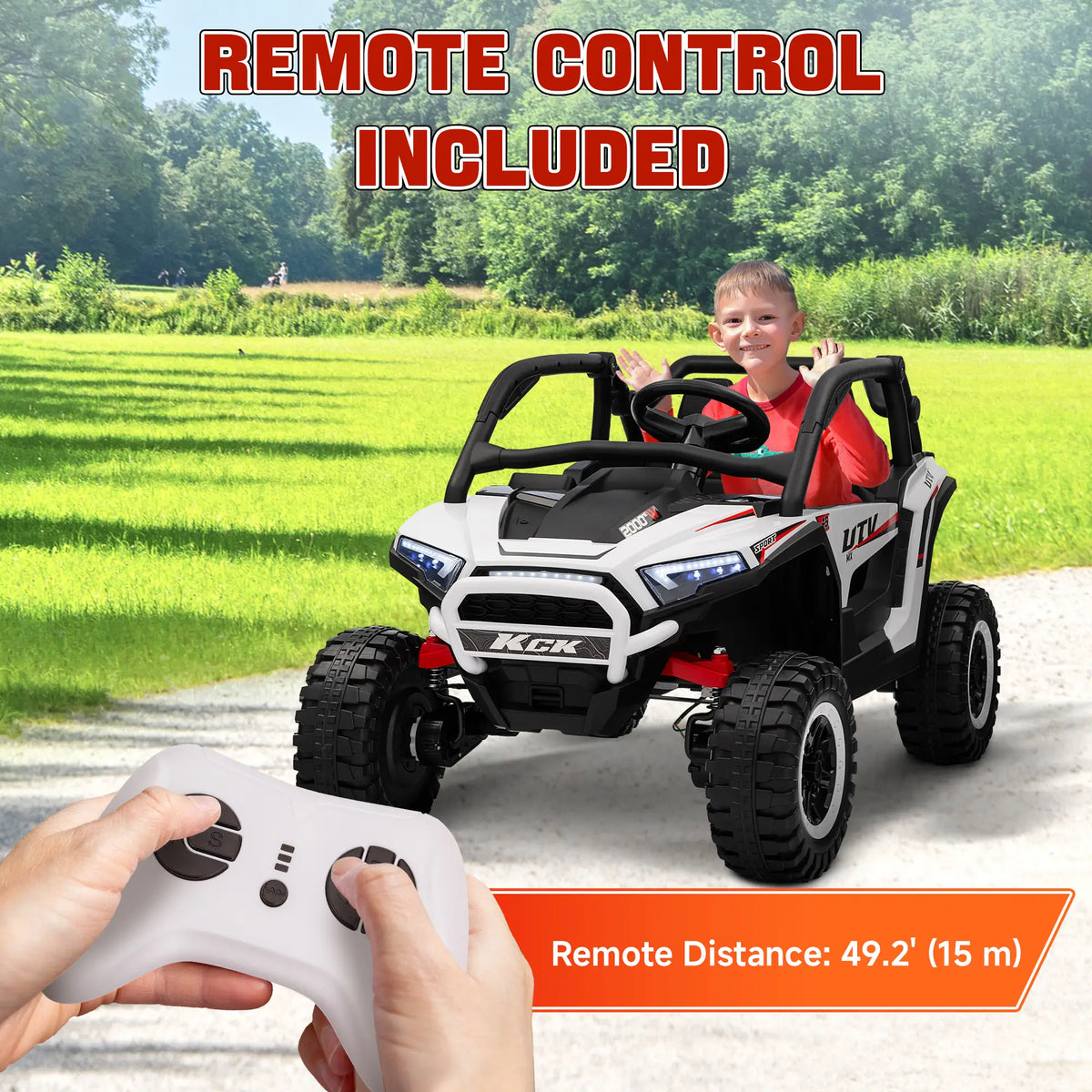 2 Seater 24V 7AH Electric Ride On Truck, White Electric Toy Cars at Gallery Canada