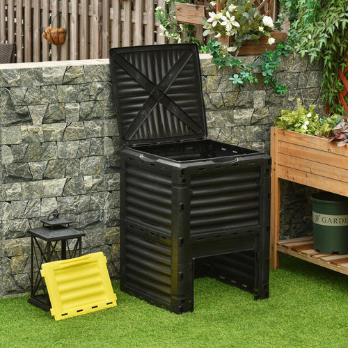 Outsunny 80 Gallon Garden Compost Bin, Yellow
