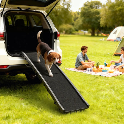 61 Inches Folding Pet Ramp, Frosted Surface, Raised Side Rails Dog Stairs at Gallery Canada
