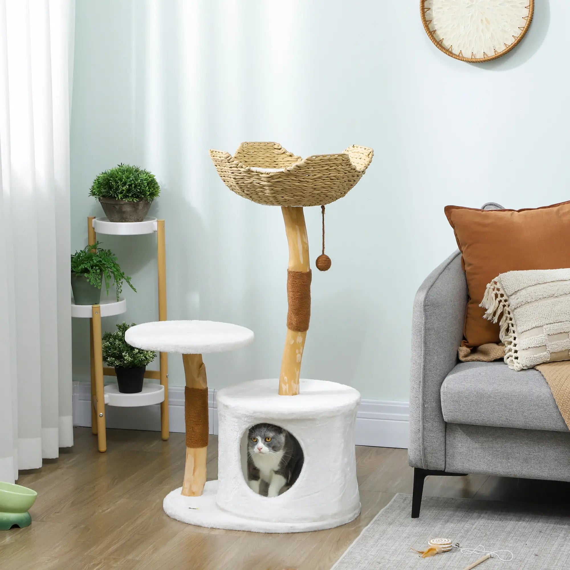 40 Inch Real Wood Cat Tree, Large Adult Cats, Scratching Posts, Condo, Perch Cat Trees at Gallery Canada