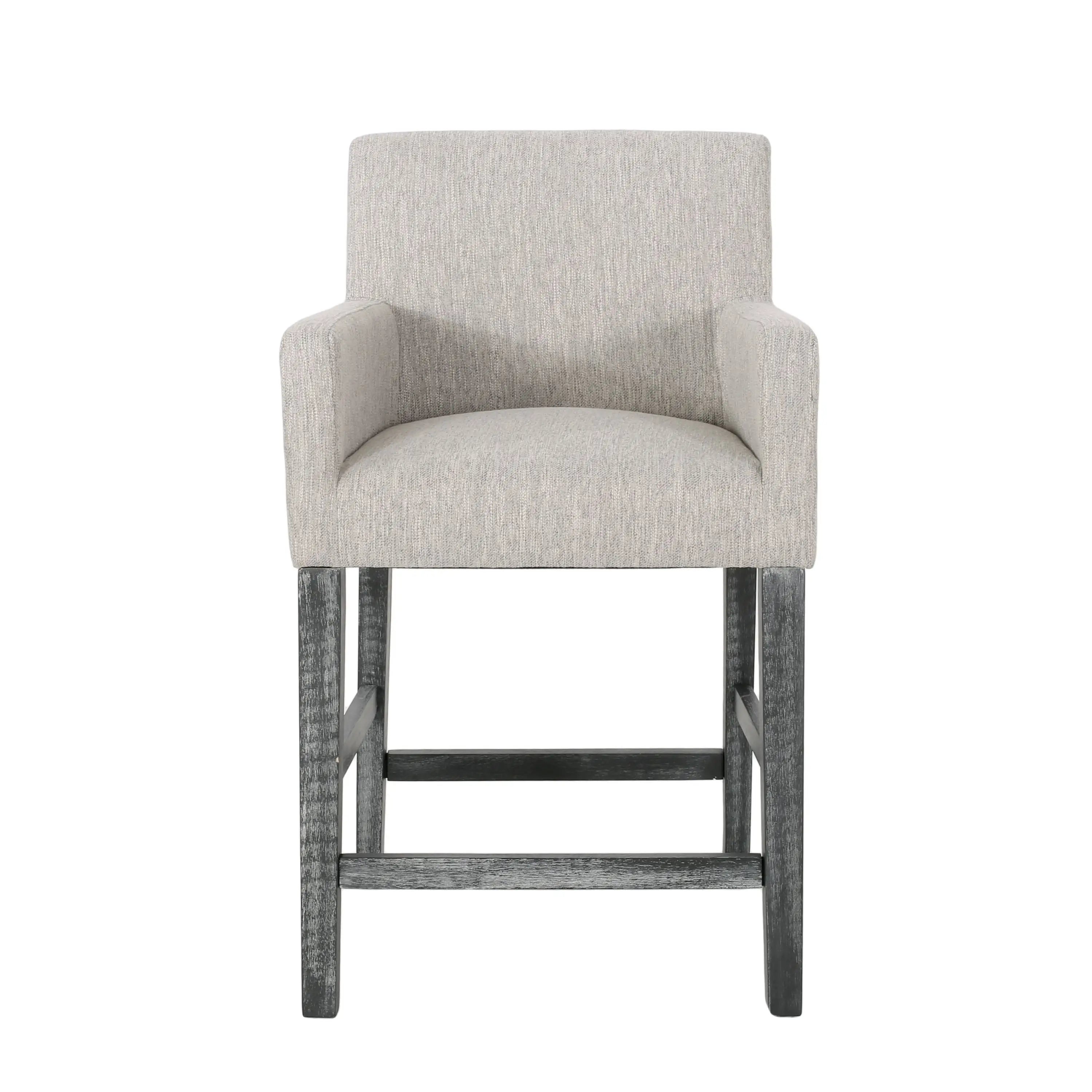 Upholstered Counter Stools, Rubberwood Frame, 24×23×39.5 inch, Light Gray Bar Stools Light Grey/Grey at Gallery Canada