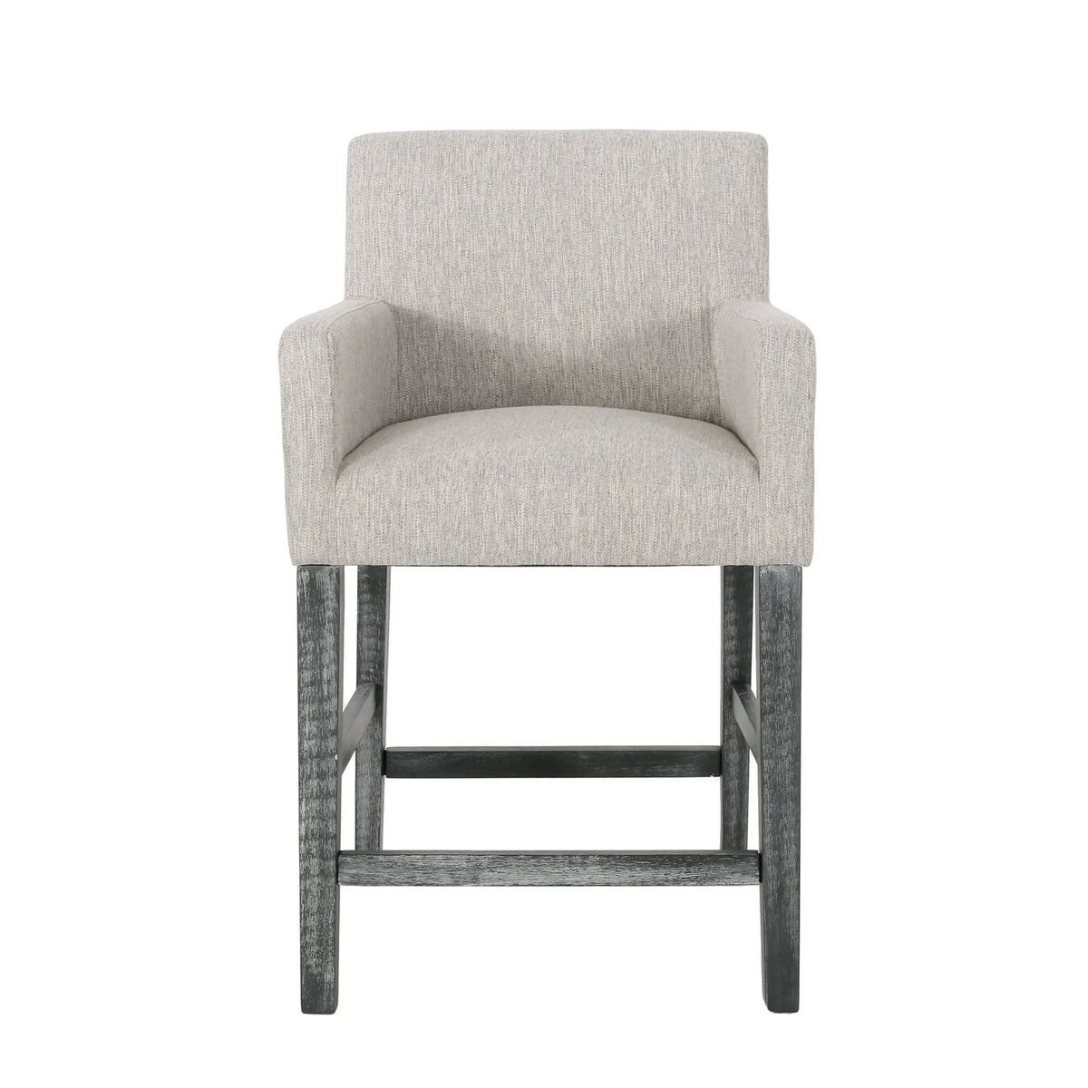 Upholstered Counter Stools, Rubberwood Frame, 24×23×39.5 inch, Light Gray Bar Stools Light Grey/Grey at Gallery Canada
