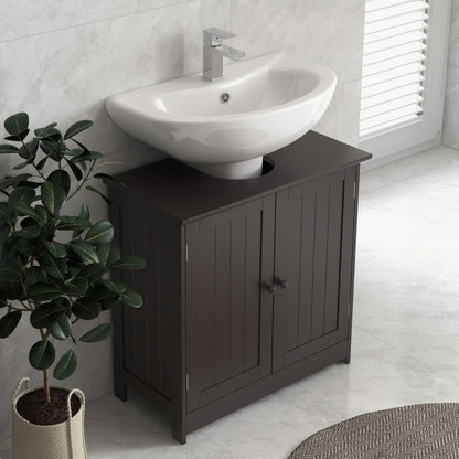 Under Sink Bathroom Cabinet, 2 Doors with Shelf, Coffee Bathroom Cabinets at Gallery Canada