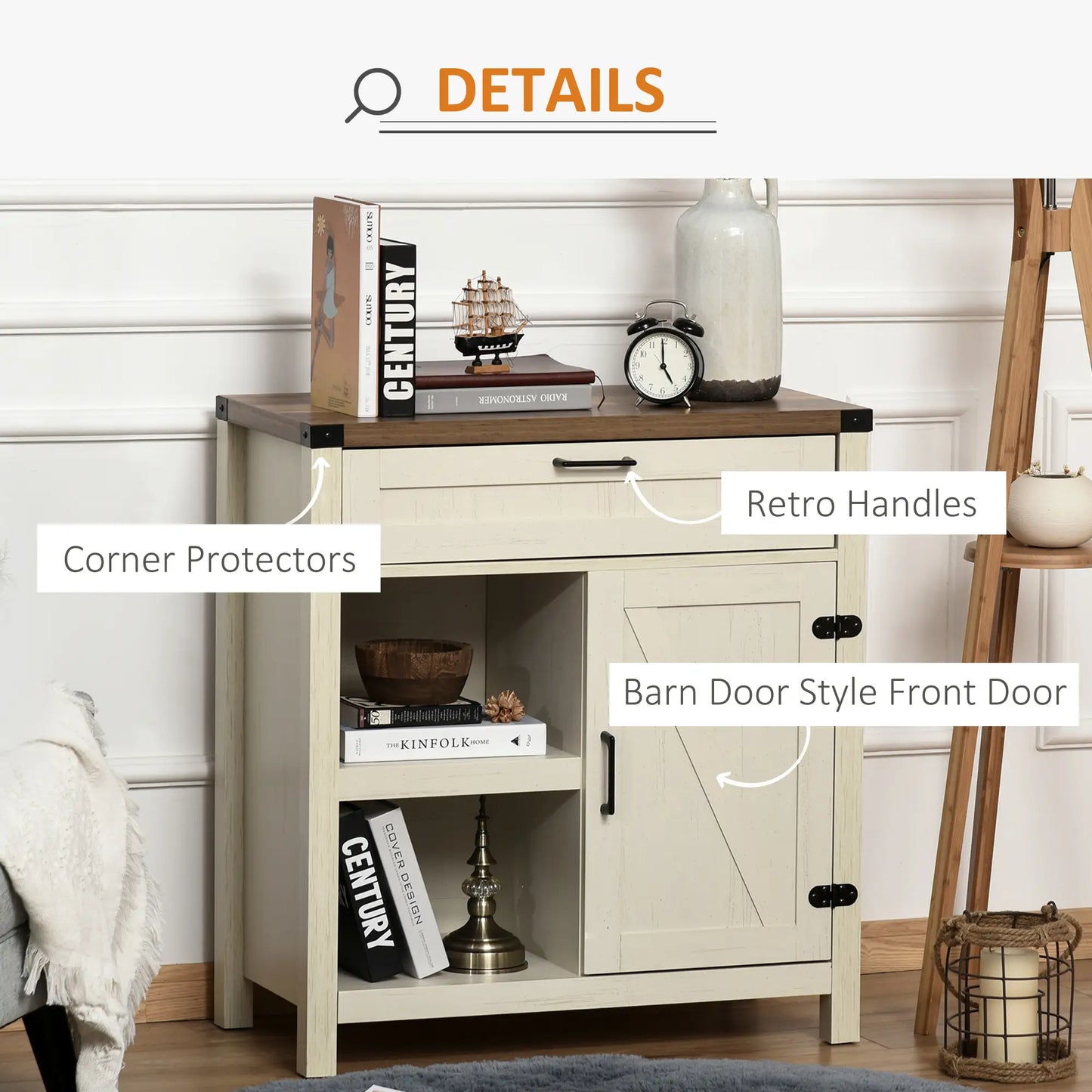 Rustic Barn Door Cabinet, Farmhouse Buffet Sideboard, White Bar Cabinets at Gallery Canada
