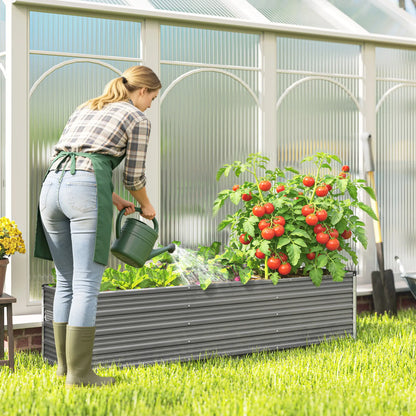 6' x 1.5' x 1.3' Galvanized Raised Garden Bed, Elevated Metal Planter Box, Light Grey Galvanized Planter Boxes at Gallery Canada