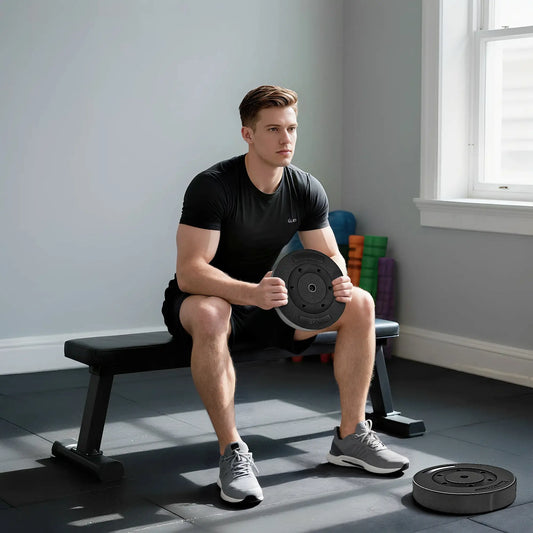 Weight Plates Set, 1-Inch Barbell Weight Set, 2 x 22 lbs Dumbbells & Barbells Black at Gallery Canada