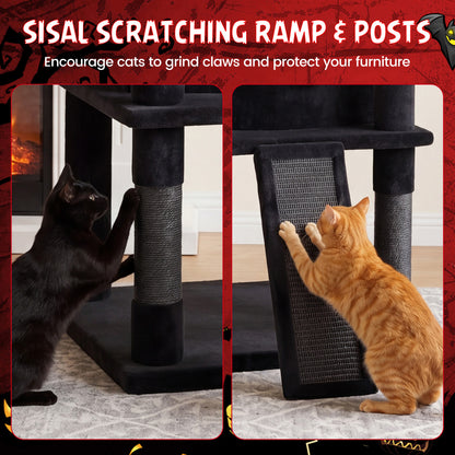 50 Inch Gothic Multi-Level Cat Tree With House Cat Trees Condos & Scratchers at Gallery Canada
