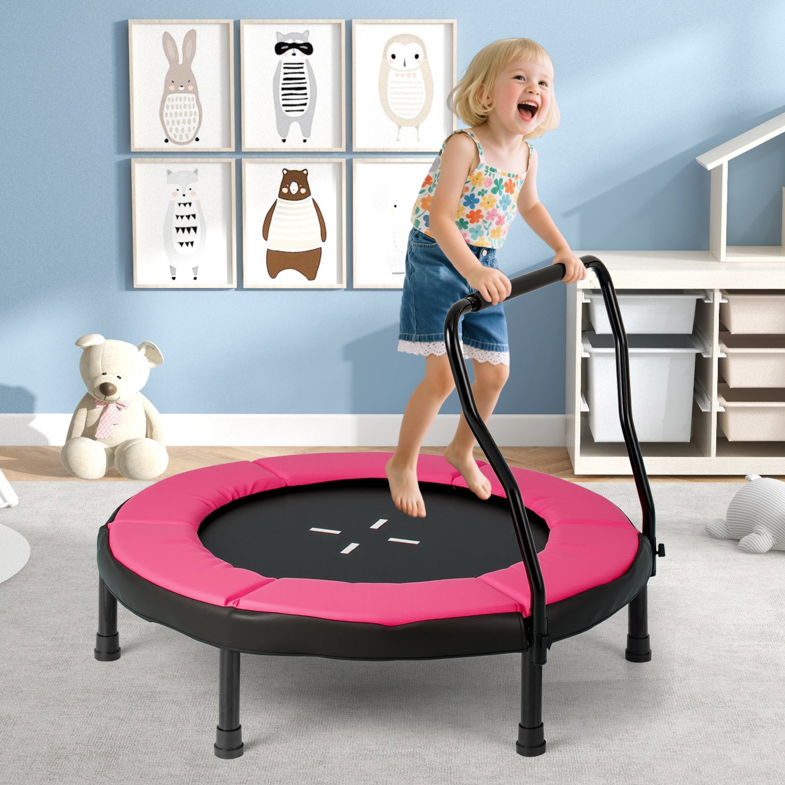 40 Inch Trampoline For Kids, Indoor Outdoor Fitness, Pink Trampolines at Gallery Canada