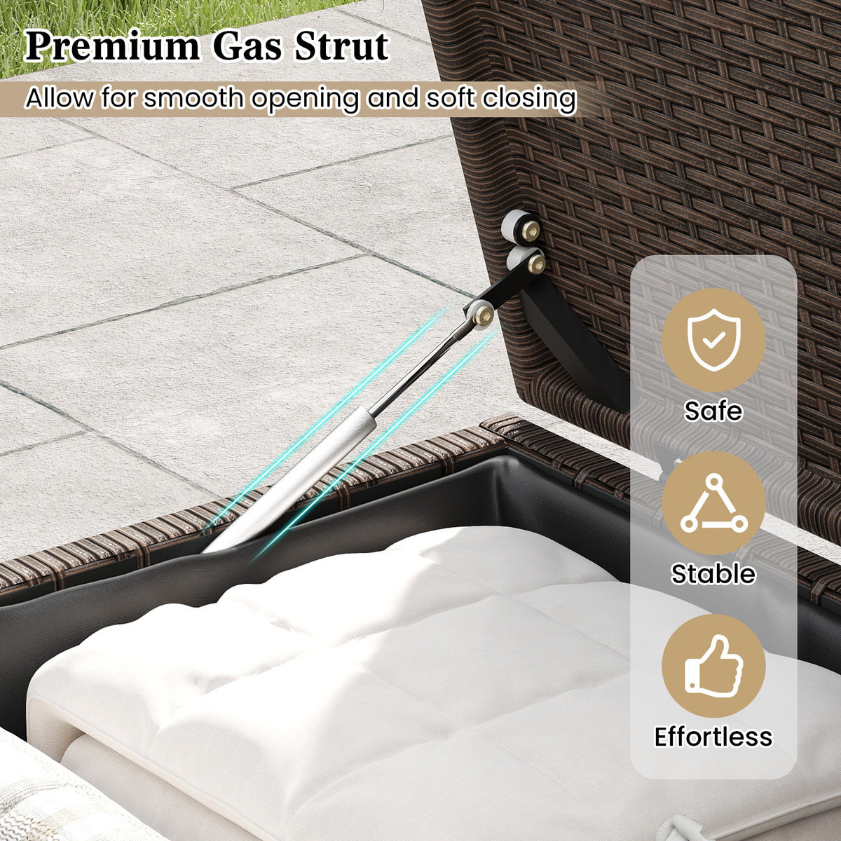 Rattan Storage Bin, Waterproof Liner, Patio Cushions, Brown Sheds & Outdoor Storage at Gallery Canada