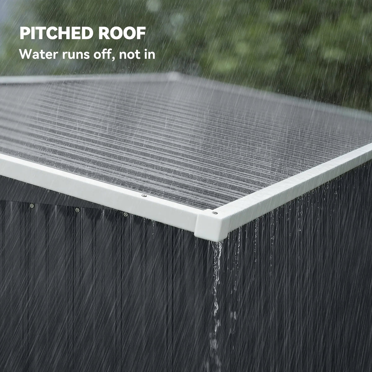 7.5' x 4.3' Outdoor Storage Shed, Waterproof Metal Garden Shed, Dark Grey Sheds at Gallery Canada