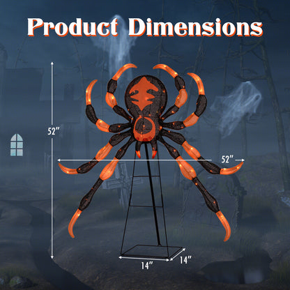 52 Inch Halloween Spider Decoration, 16 Flickering Warm White LEDs Halloween at Gallery Canada