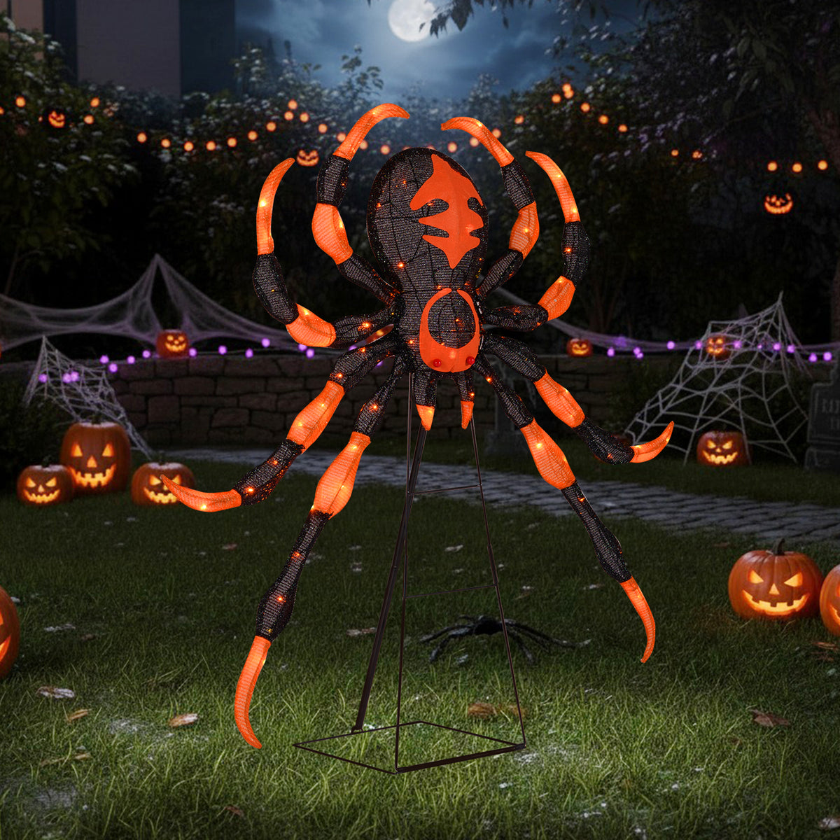 52 Inch Halloween Spider Decoration, 16 Flickering Warm White LEDs Halloween at Gallery Canada