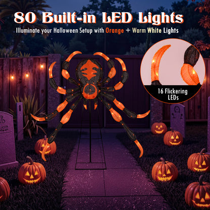 52 Inch Halloween Spider Decoration, 16 Flickering Warm White LEDs Halloween at Gallery Canada