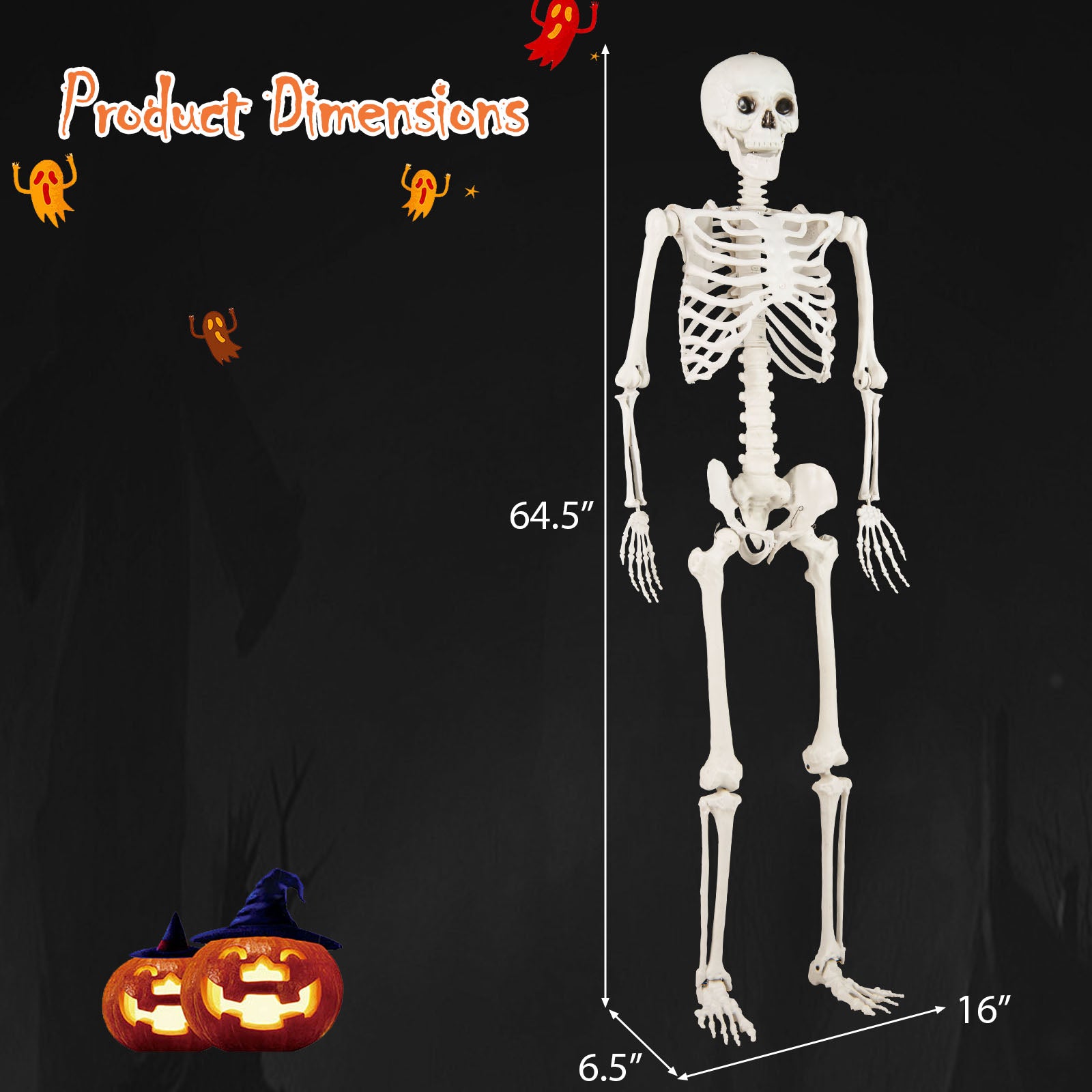 5.4 Ft Halloween Skeleton Decoration, White Halloween at Gallery Canada