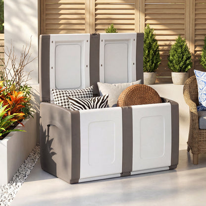 53 Gallon Patio Container, Lockable Lid, Beige Garden Tools at Gallery Canada