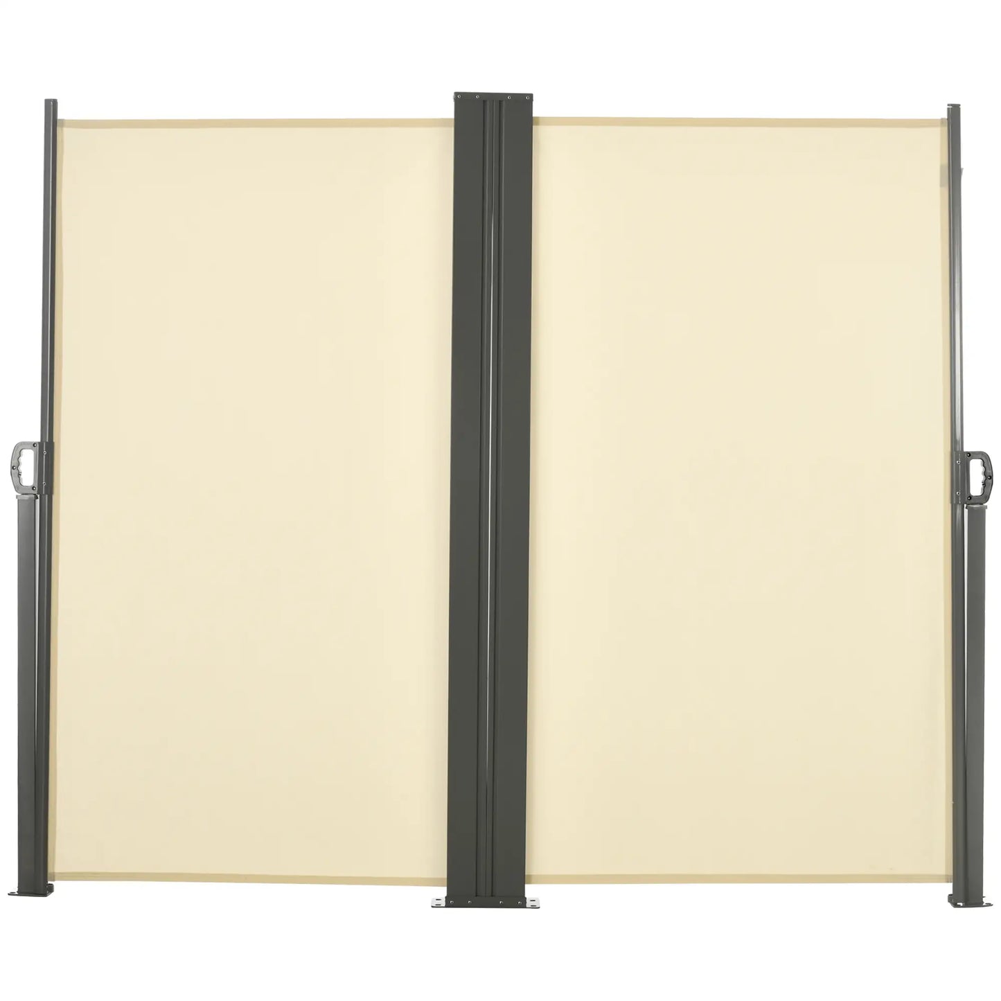 236" x 71" Outdoor Privacy Wall, Retractable Awning, Patio Screen, Cream White Side Awnings at Gallery Canada
