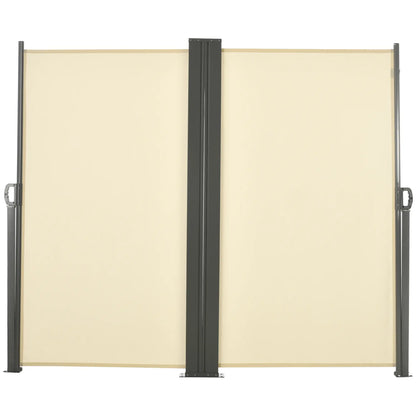 236" x 71" Outdoor Privacy Wall, Retractable Awning, Patio Screen, Cream White Side Awnings at Gallery Canada