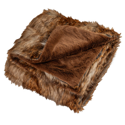 540GSM Soft Plush Fuzzy Luxury Faux Raccoon Fur Blanket for Bed-M, Golden Bedding Golden at Gallery Canada