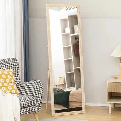 64" x 21" Full Length Mirror, Standing, Wall Mounted, Leaning, Bedroom, Living Room, Beige Full Length Mirrors at Gallery Canada