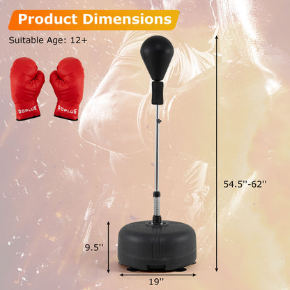 54.5"-62" Height Adjustable Punching Bag With Stand, Black Sport Equipments at Gallery Canada