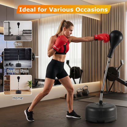 54.5"-62" Height Adjustable Punching Bag With Stand, Black Sport Equipments at Gallery Canada