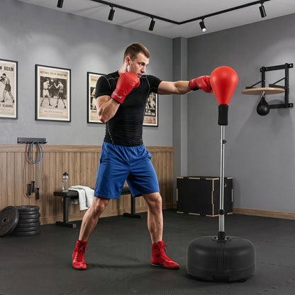 54.5"-62" Height Adjustable FPunching Bag with Stand for Teens and Adults, Red Sport Equipments at Gallery Canada