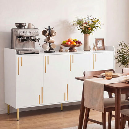 55" Buffet Cabinet, 4 Doors, Credenza, White Sideboards Cabinets & Buffets at Gallery Canada