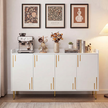 55" Buffet Cabinet, 4 Doors, Credenza, White Sideboards Cabinets & Buffets at Gallery Canada