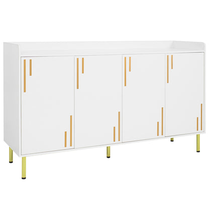 55" Buffet Cabinet, 4 Doors, Credenza, White Sideboards Cabinets & Buffets White at Gallery Canada