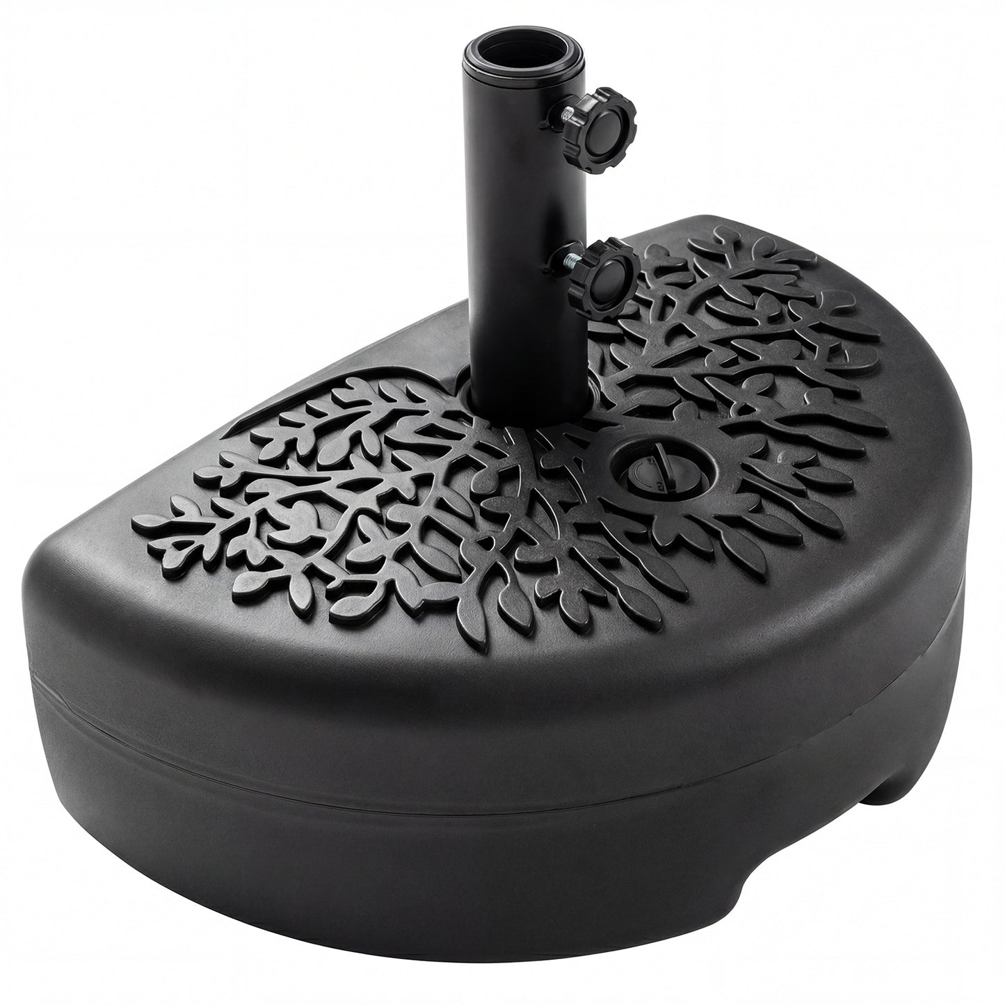 55 LBS Half Round Patio Umbrella Base for Deck Lawn Poolside, Black Outdoor Umbrella Bases at Gallery Canada