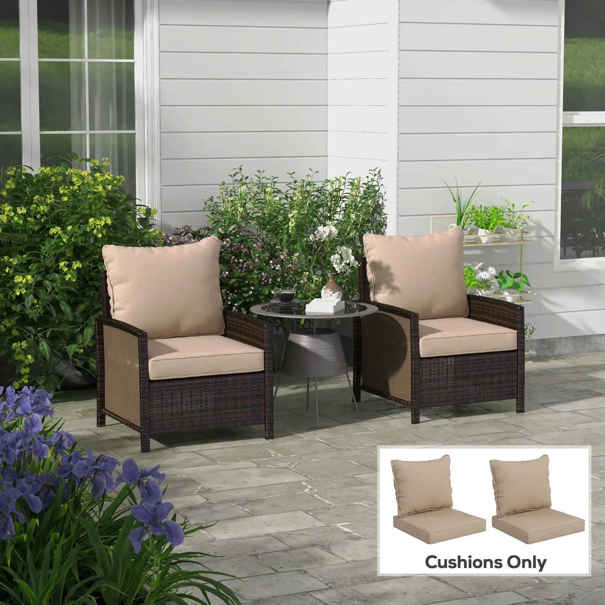4-Piece Seat Cushion Pillows, Patio Chair Cushions Set, Beige Patio Chair Cushions at Gallery Canada