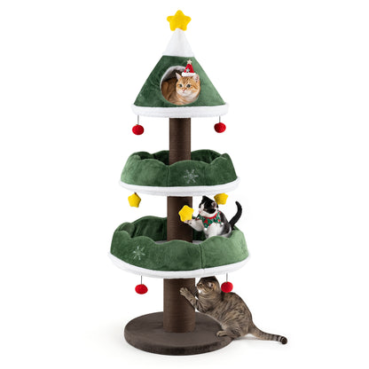 56.5" Multi-Level Cat Tower, Green Cat Trees Condos & Scratchers at Gallery Canada