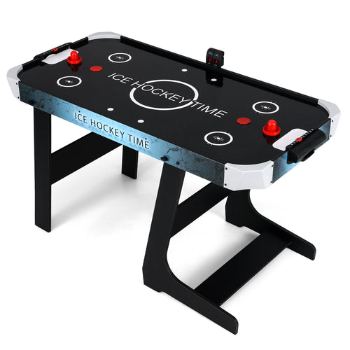 56 Inch Air Hockey Table with Powerful 12V Motor and LED Digital Scoreboard, Black