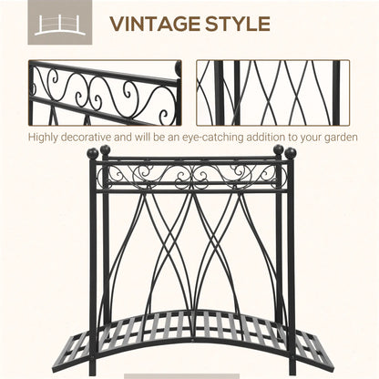 3.3FT Garden Bridge with Railings, Arc Footbridge, Black Garden Bridges at Gallery Canada